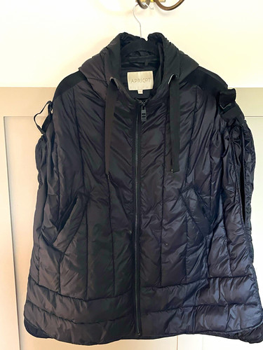 Apricot black quilted hooded - quilted,