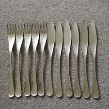 1960s OLD HALL ALVESTON ROBERT WELCH  FISH EATERS 11pc SATIN STAINLESS STEEL vgc