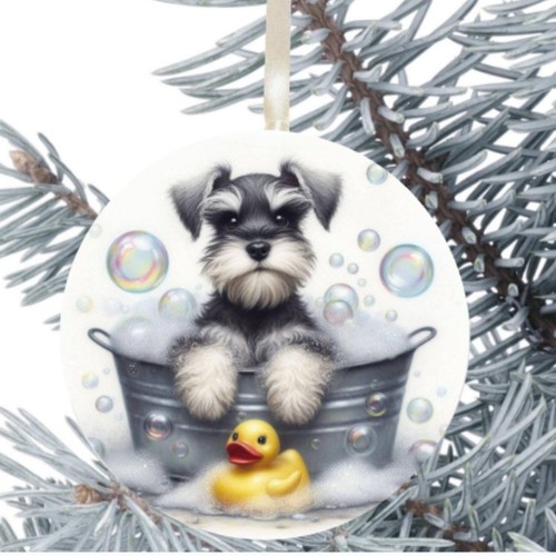 Schnauzer dog hanging bauble - schnauzer,