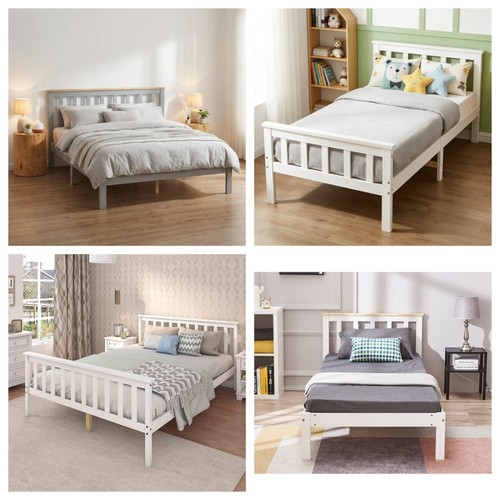 Solid wooden bed frame - solid, 3ft