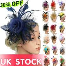 Feather Hair Fascinator Alice Headband Clip Ladies Wedding Royal Ascot Races