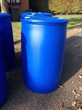 BLUE PLASTIC 210 LITRE BARREL / DRUM WATER BUTT / HORSE JUMP / HAY FEEDER