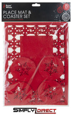 8 ROUND Red Felt Christmas