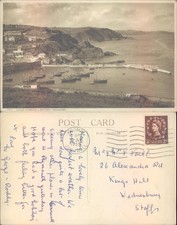 Outer Harbour Battery Mevagissey Valentines 1955 postmark Landscapes Seascape