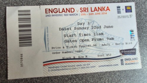 Used cricket ticket england - ticket, **