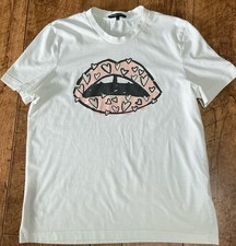 Markus Lupfer Medium White Ladies Lip Print T Shirt 100% Cotton B25