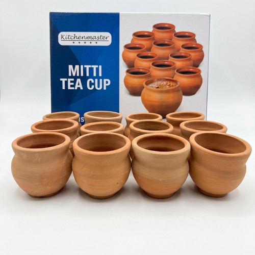 12x natural clay tea cups - 12x,