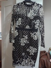 black and silver sequin lipsy