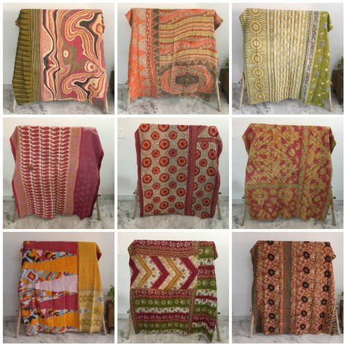 Vintage kantha quilt - kantha, throw