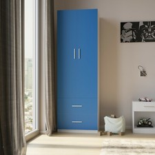 Orlando Wooden 2 Door With 2 Drawer Compact Wardrobe Bedroom Storage Hanging Bar