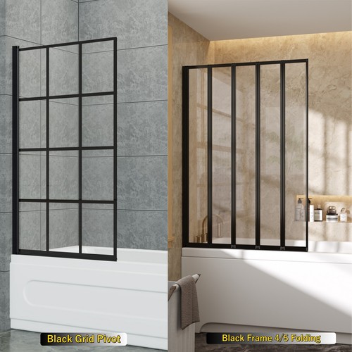 Bath shower screen black - bath,