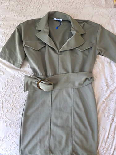 Zara khaki belted shirt - zara,
