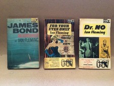 James Bond Ian Fleming Vintage Collection 3 Paperback Books, 1960s