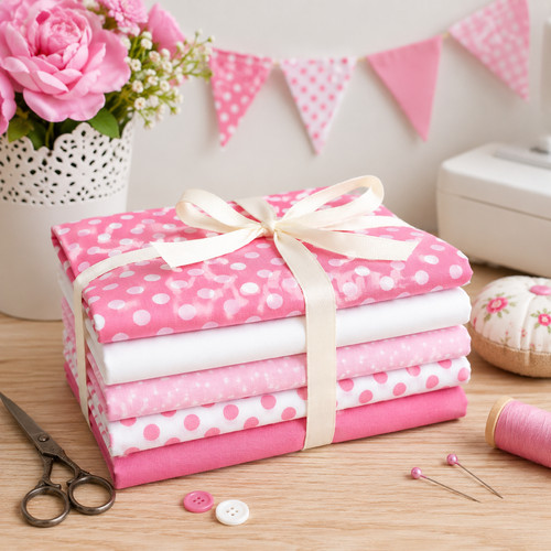 5pcs pink polka dot - polka,