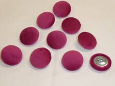 10 x Upholstery Buttons in FUCHSIA PINK - Plush Velvet (Size: 25mm)