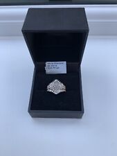 Beautiful 9K White Gold Pave Set Diamond Ring Size 7 (N/O) .80 carats