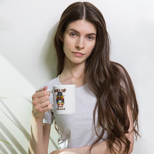 White glossy mug