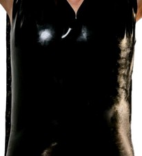 Black Latex Sleeveless Top •