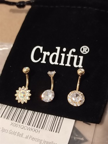 3pcs gold body piercing