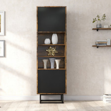 175cm Display Cabinet Oak Body