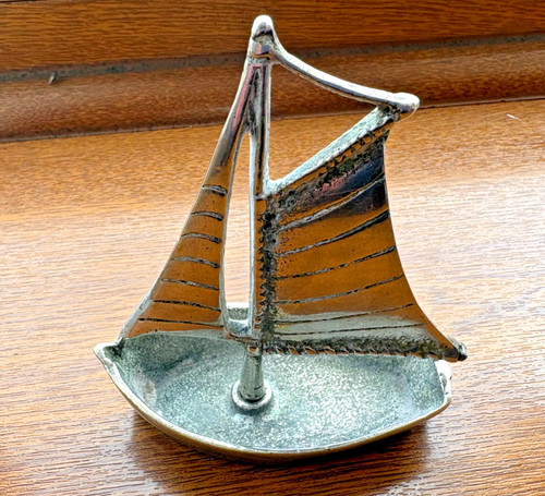 Metal sailing boat ornament - boat,