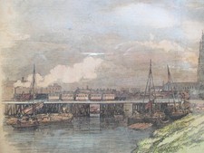 Great Northern Railway opening Boston 1848 original engraving