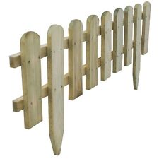 Wooden Picket Fence Garden Edging – Freestanding Decorative Fence Panel for Lawn