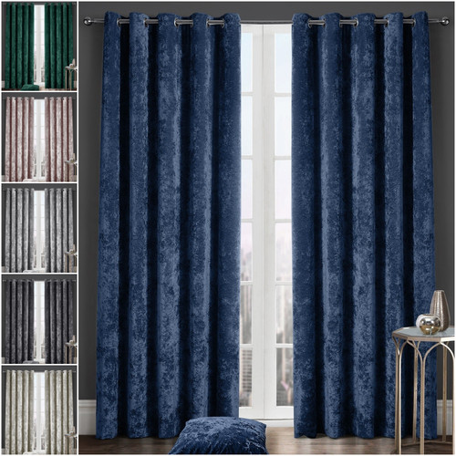 Crushed velvet curtains pair - velvet,