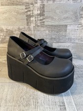 DEMONIA KERA0 5” Platform Women's Gothic Punk Matte Black Mary Janes Shoes NEW