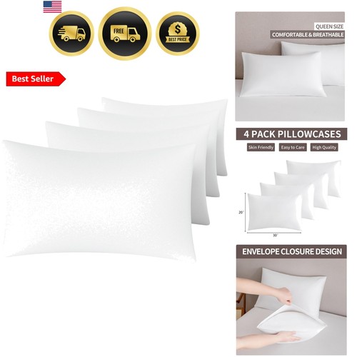 White pillow cases set - white,