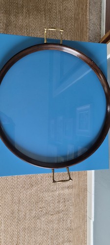 Large vintage round glass tray - large,