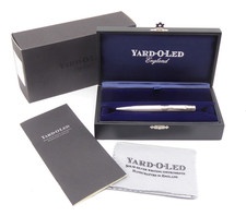 YARD O LED SOLID SILVER POCKET VICEROY BARLEY BALLPOINT PEN