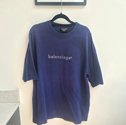 Balenciaga blue logo crew - balenciaga,