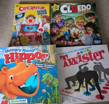 4 x Children's Board Games - Hungry Hippos/Cludo/Operation/Twister *Great Cond*