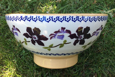 NICHOLAS MOSSE CLEMATIS FRENCH BOWL MADE IN IRELAND 6" DIAM 3.2" HIGH SPONGEWARE