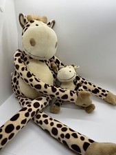 John Lewis Floppy Giraffe with Baby 24" Soft Toy Plush Beanie Comforter Riptape