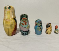 Vintage Russian Nesting Dolls Hand Painted Matryoshka By Authentic Models