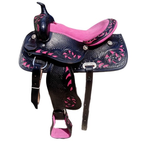 Western leather black - western, black-pink