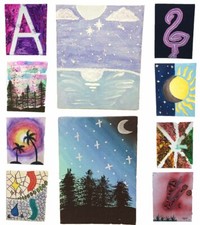 Abstract / Moon / Nature / Palm Tree / Sky / Science / Sun / Tree Handmade Art 