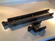 Pair Large Old Heavy Duty Steel Double Strap Field Gate Hinges with Nuts & Bolts