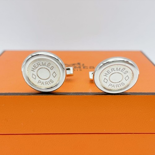 Hermes cufflinks silver serie - hermes,