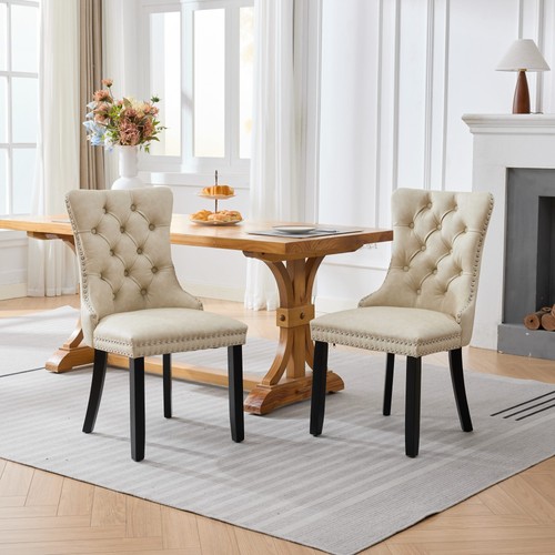 Dining room chairs set pu - of, 2