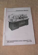 Colchester Master MK 2 Lathe Manual