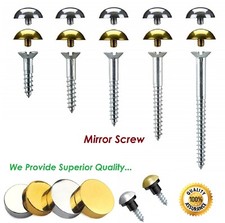 Mirror Screws Choose - Size/Type Available Flat,Dome,Chrome & Brass High Quality