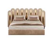 Panel Bed Frame With Gold