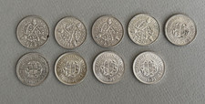 9 x SILVER THREEPENCES 1933 to