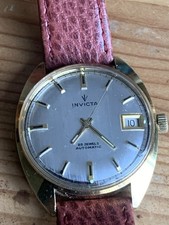 Good 1960s Vintage Invicta 25 Jewel Gents Automatic Wristwatch Working Order