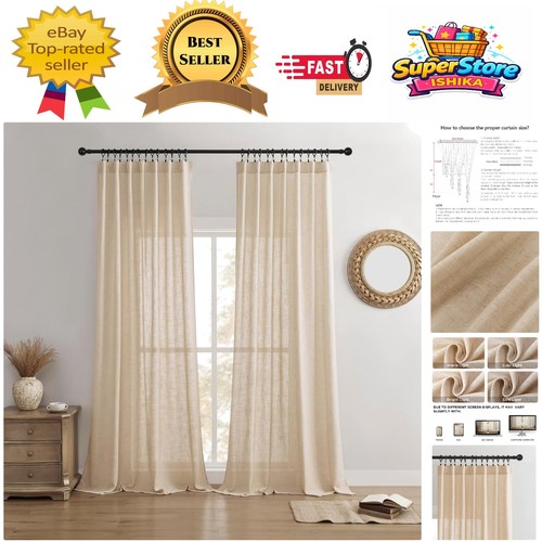 Modern ecru linen curtains - modern,