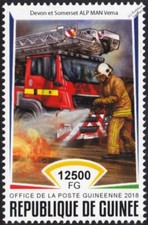 MAN VEMA ALP Aerial Ladder Platform Fire Engine Truck Firefighting Stamp #188