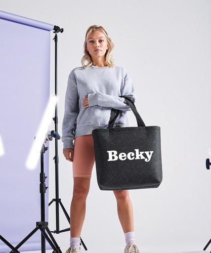 Personalised felt shopper - personalised,